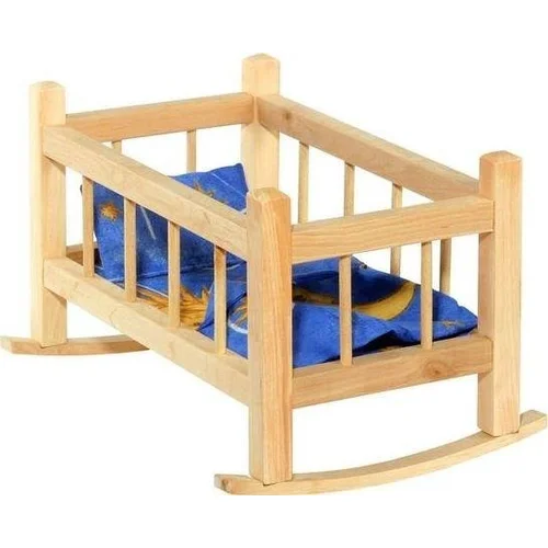 Žaislinė medinė lėlės lovytė 000051312885 image 1
