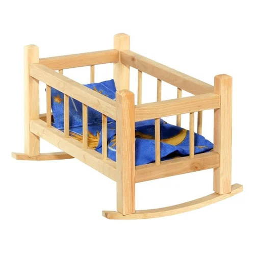 Žaislinė medinė lėlės lovytė 000051312885 image 2