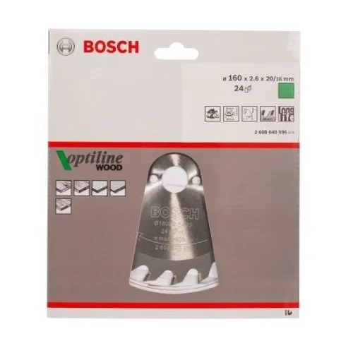 Bosch Optiline Wood Pjovimo diskas 160x20/16 image 2