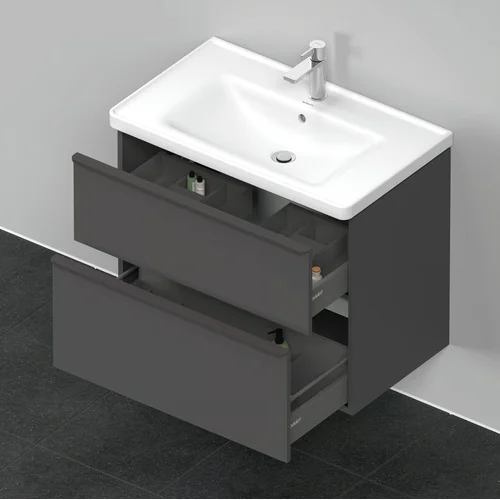DURAVIT D-Neo DE012104949 Spintelė su praustuvu 800×480 mm grafito matinė image 3