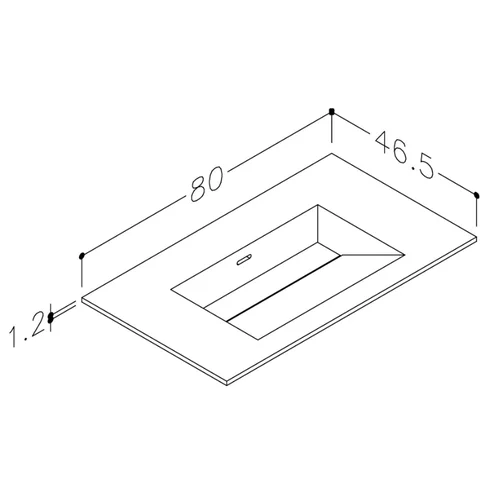 KAME CORIAN CN814618-BS, 80 cm, Balta matinė image 2