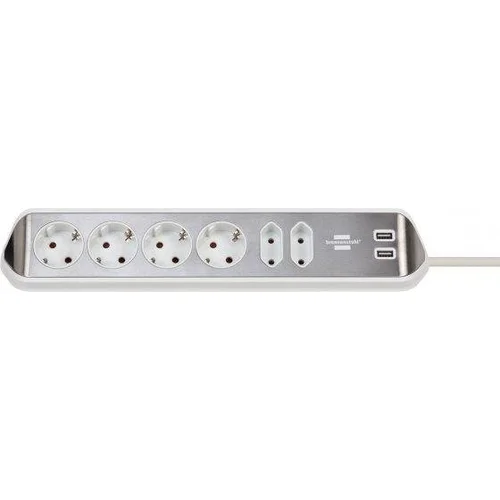 BRENNENSTUHL Buitinis ilgintuvas, 6 vietų, 2 USB, 2 m image 1