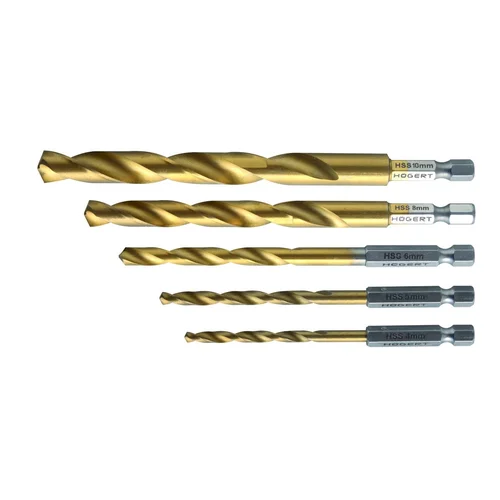 Hogert technik HT6D180 HSS grąžtų komplektas metalui 1/4 HEX image 1