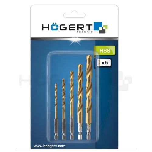 Hogert technik HT6D180 HSS grąžtų komplektas metalui 1/4 HEX image 2