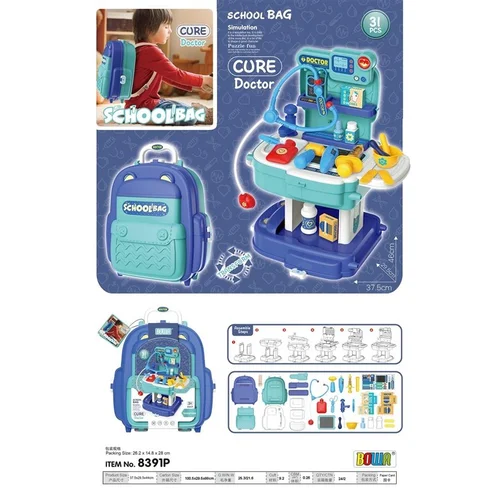 School Bag-Cure Doctor 8391p Žaislinis daktaro rinkinys image 2