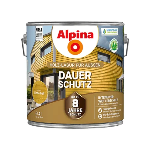 ALPINA Dauer Schutz Medienos impregnantas, 4 L, šviesaus ąžuolo spalva image 1