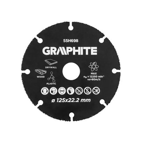 GRAPHITE Volframo karbido pjovimo diskas medienai 125 x 22.2 mm image 1
