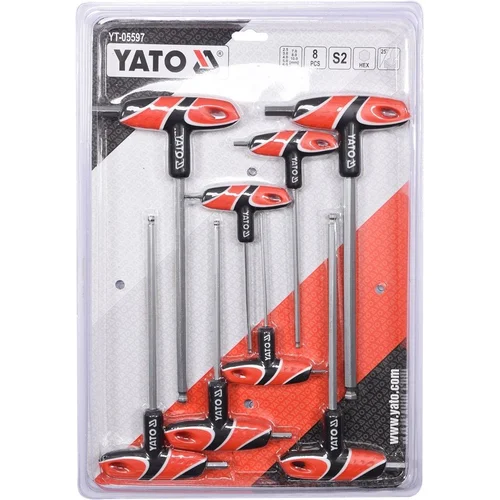 Yato HEX šešiabriaunių rinkinys su rankena, 8 vnt, 2,5–10 mm image 2