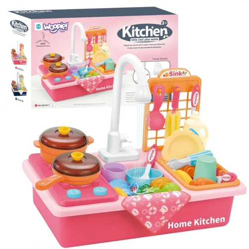 WOOPIE Kriauklė 2in1 Vaikų virtuvė Rožinė image 1
