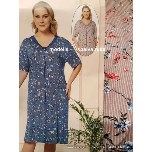 LEONARDA naktinukai 6XL, rudi gėlėti image 3