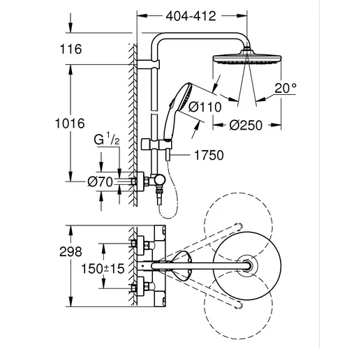 Grohe Vitalio Start System 250 266772431 juoda matinė image 3