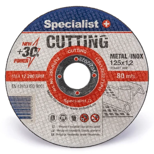 Specialist+ metalo pjovimo diskas CUTTING 125x1.2x22 mm image 1