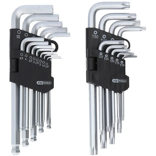 KS Tools L-raktų šešiakampių ir Torx komplektas, 22 vnt. image 2