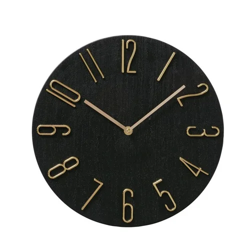 TEMPO laikrodis 2043987, D30 cm, Aukso/Juoda, Plastikas image 1