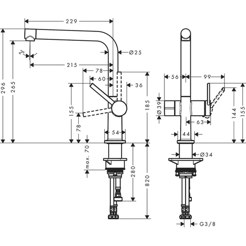 Hansgrohe Talis M54 Plautuvės maišytuvas juodas matinis image 3