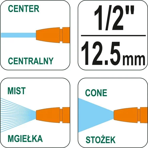 Flo pistoletas-antgalis purškimui, 3 padėtimis, 1/2" image 3