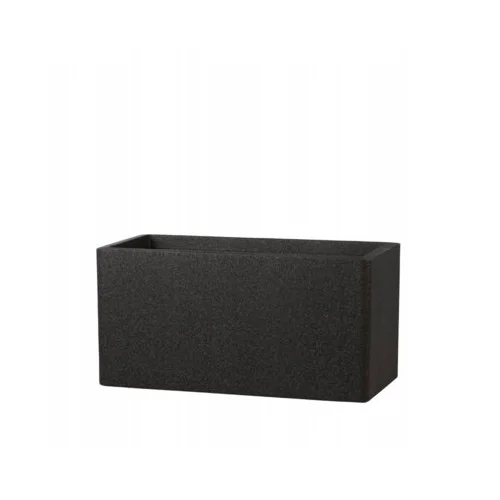 IQ Long Cube Plastikinis vazonas 62x31 cm Juoda image 1
