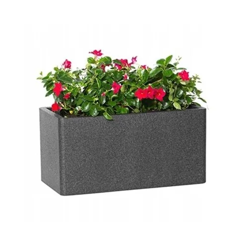 IQ Long Cube Plastikinis vazonas 62x31 cm Juoda image 2