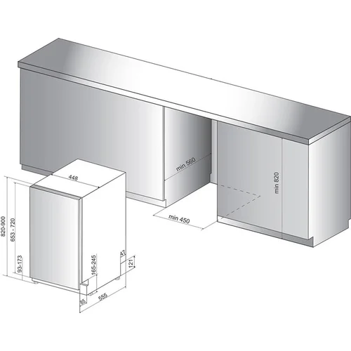 Whirlpool WSIC 3M27 C įmontuojama indaplovė image 2