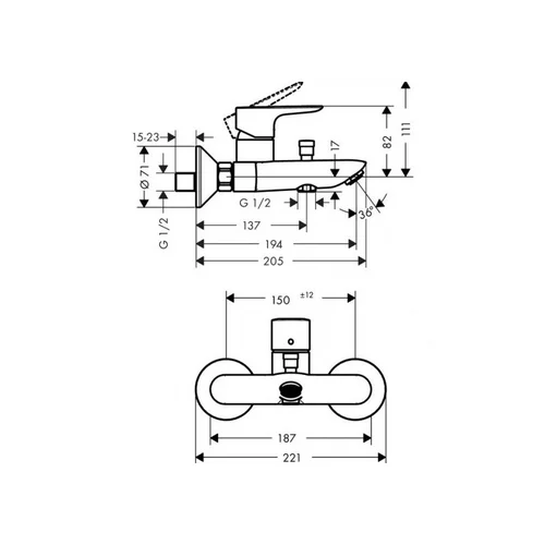 Hansgrohe Talis E vonios maišytuvas 71740000 image 2