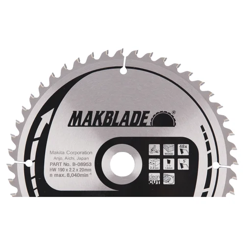 Makita B-08953 MAKBLADE 190x2.2x20 mm 5° T48 image 1