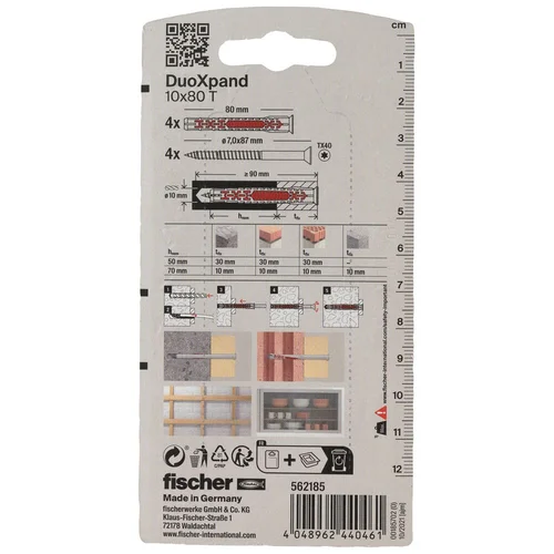 Fischer DuoXpand kaištis su varžtu 10x80 T image 3