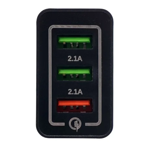 Įkroviklis 220V, greito įkrovimo, 2× USB 2.1A + QC3.0 image 2
