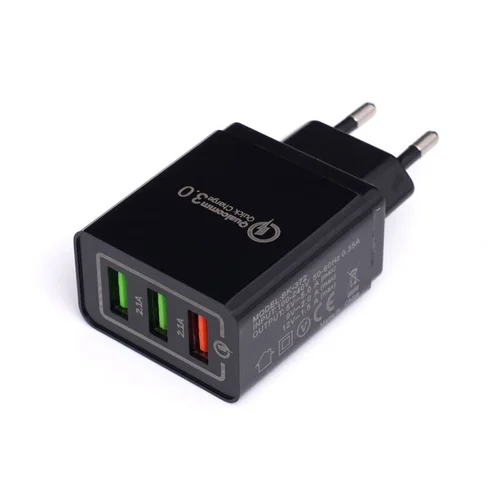Įkroviklis 220V, greito įkrovimo, 2× USB 2.1A + QC3.0 image 3