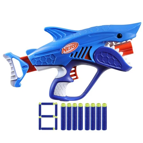 Nerf BLASTER SHARKFIRE F8645 – Žaislinis šautuvas su kulkomis image 2