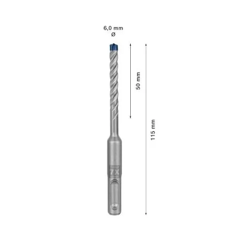 Grąžtas betonui Bosch SDS-plus, 6x50x115mm, 10 vnt. 2608900159 image 2