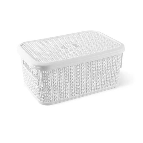 Knit M-066 Daiktadėžė su dangčiu, 6 L, balta image 1