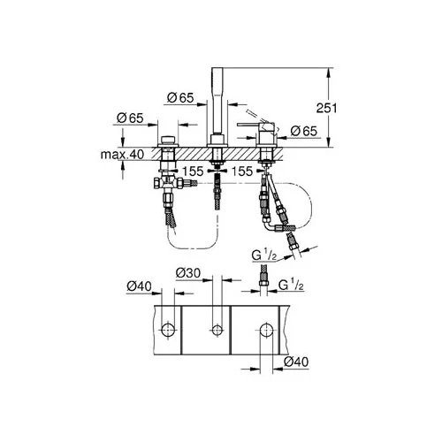 GROHE 3 dalių vonios maišytuvas Essence New image 2