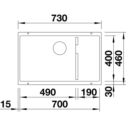 BLANCO Subline 700-U, 73x46 cm, Antracito spalva image 3