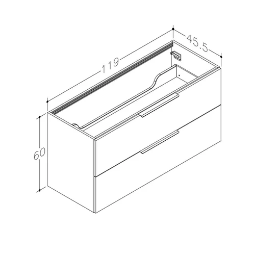 Kame LIRIS spintelė po praustuvu 120 cm, balta matinė image 2
