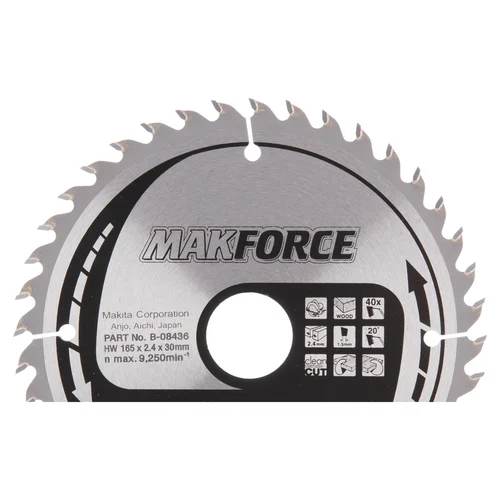 Makita B-08436 MAKFORCE 165X2.4X30mm, 20°, T40 image 1