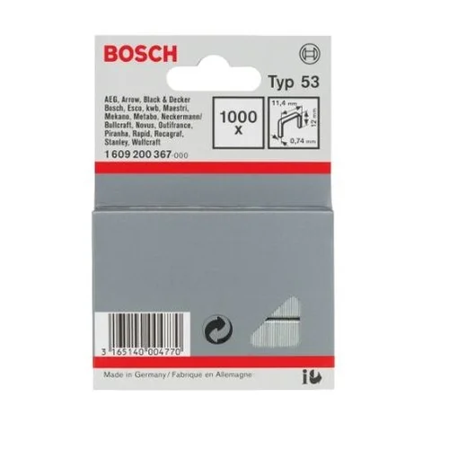 Kabės Bosch, tipas 53, 11,4x12mm, 1000 vnt., 1609200367 image 3