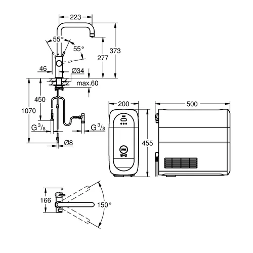 GROHE BLUE HOME U-SPOUT STARTER KIT 31456DC1 Chromo image 2