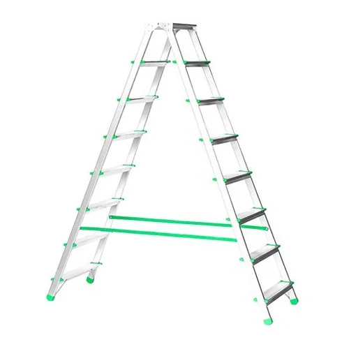 EUROSTYL aliuminės dvipusės kopėčios, 8 pakopos, 163-177 cm, 150 kg image 1