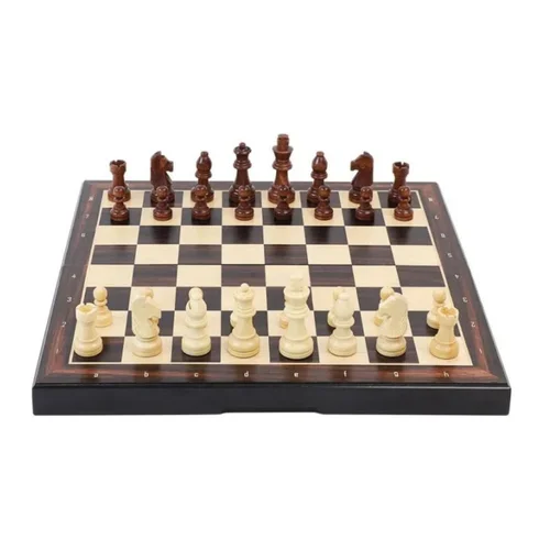 Medinis magnetinis šachmatų ir šaškių rinkinys 2 viename, 13″ image 1