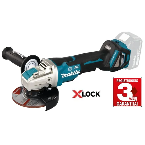 Makita DGA519Z 18V X-Lock kampinis šlifuoklis, 125 mm image 1