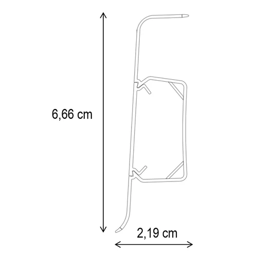 Grindjuostė PVC ESQUERO, 250 x 6,66 x 2,19 cm, Balta image 3