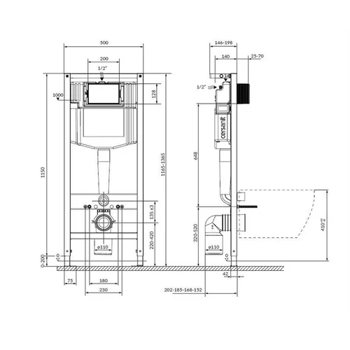 Cersanit S701-777 pakabinamojo unitazo komplektas, 20x41 cm image 2