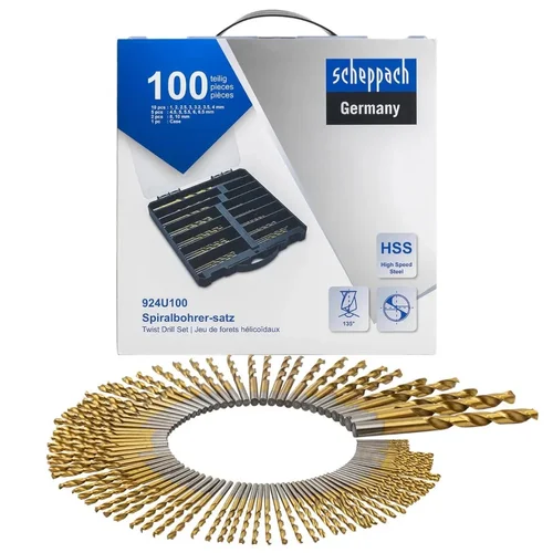Scheppach Grąžtų metalui HSS tytan, 100 vnt. image 1
