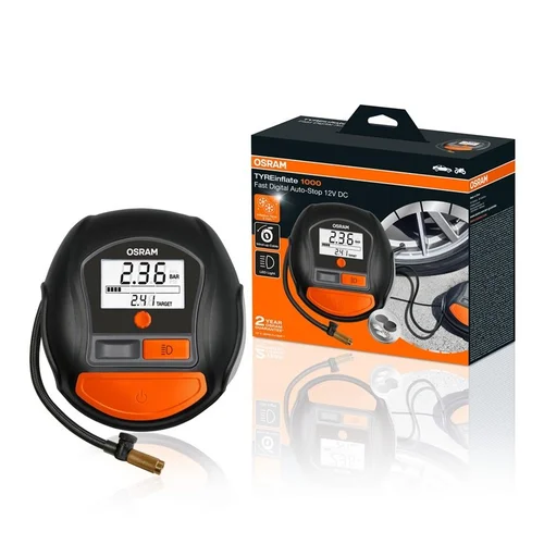 OSRAM INFLATE 1000 automobilių pompa su manometru image 2