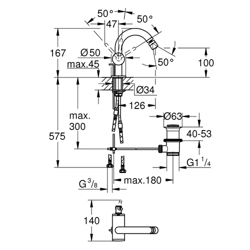 Grohe Atrio 32108AL3 Bidė maišytuvas Brushed hard graphite image 2