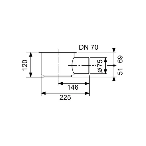 TECE TECEdrainline 650002 DN 70 horizontalus sifonas image 2