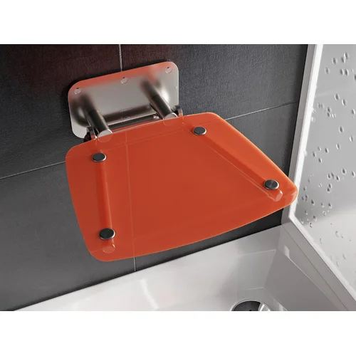 Dušo sėdynė Ovo B II, oranžinė/nerūdijančio plieno image 1