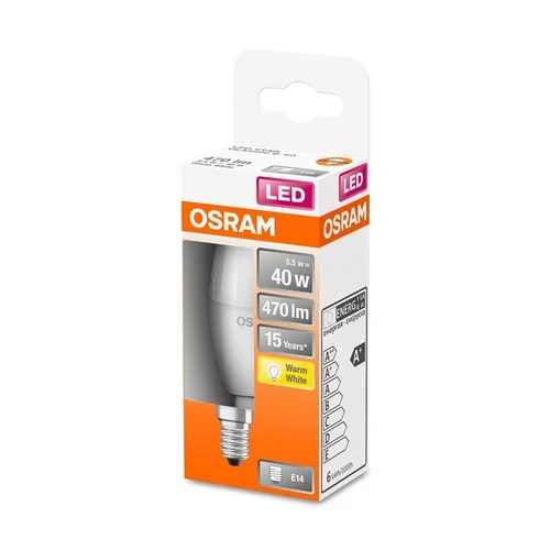Osram B35 LED lempa, 5.5W, E14, 2700K, 470 lm, matinė image 2