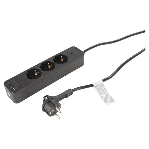 Buitinis ilgintuvas su įžeminimu, 3 lizdų, USB A/C, 1.5 m image 1