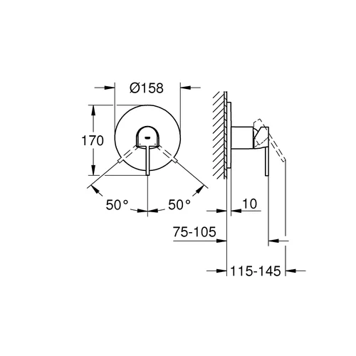 Grohe Plus Dušo maišytuvas 24059003 Potinkinis Chromo image 3